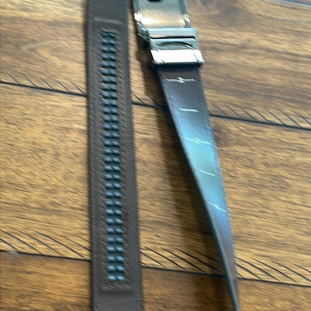 SlideBelts Men's Genuine Leather Brown Belt with Gunmetal  Buckle Adjustable 34 - Picture 6 of 15